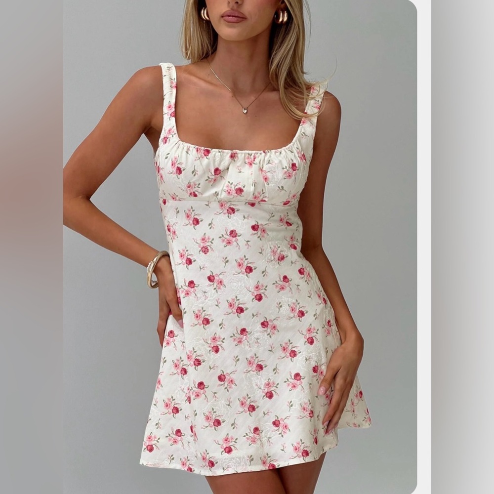 Princess Polly White and Pink Floral Mini Dress